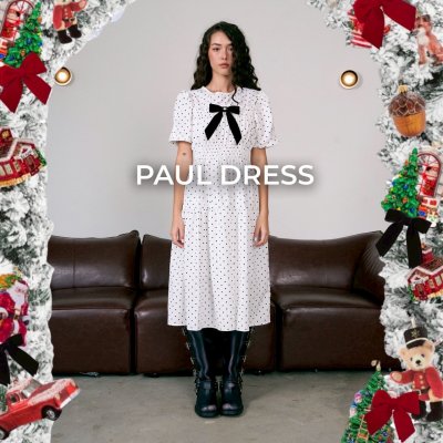 PAUL DRESS (DOT WHITE)
