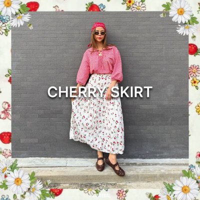 CHERRY SKIRT WHITE
