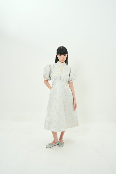 จัดส่ง 12มกรา JASMINE GOLDEN FISH DRESS (BLUE/MINT)