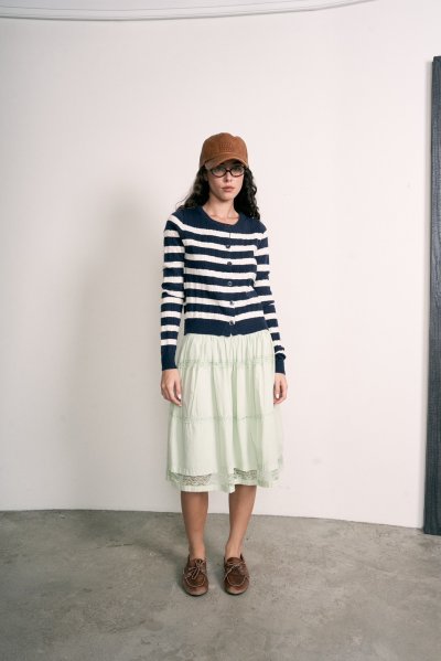 STRIPE CARDIGAN (NAVY)