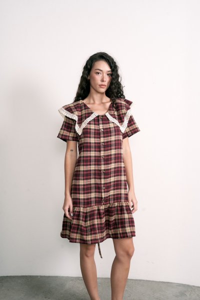 ALMA DRESS (BURGANDY)