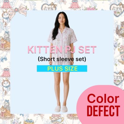 COLOR DEFECT PLUS SIZE kitten Short set