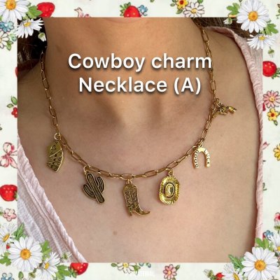 cowboy charm necklace (A)