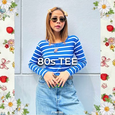 80s tee blue