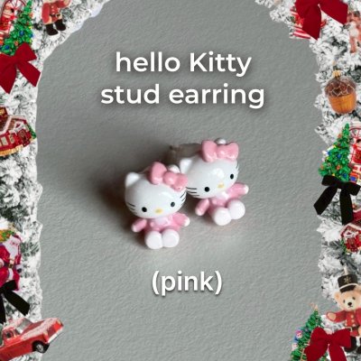 Hello Kitty stud earring (pink)
