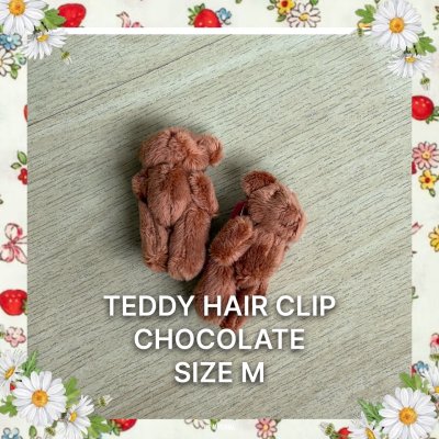 Teddy Chocolate Hair clip Size m