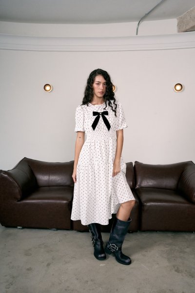 PAUL DRESS (DOT WHITE)