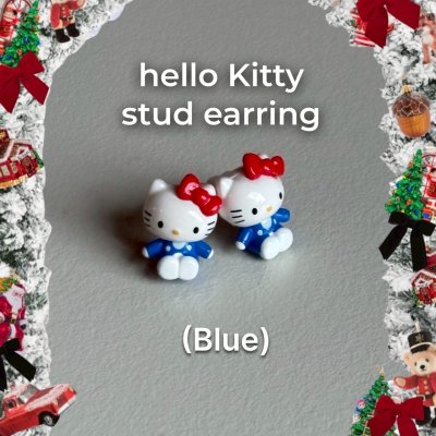 Hello kitty stud earring (blue)
