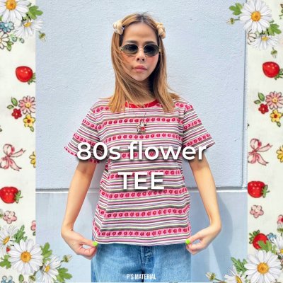 80s flowers tee (PINK)