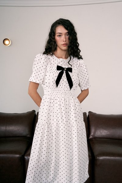 PAUL DRESS (DOT WHITE)
