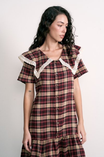 ALMA DRESS (BURGANDY)