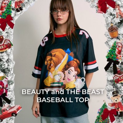 BEAUTY and THE BEAST BASEBALL TOP (BLACK)