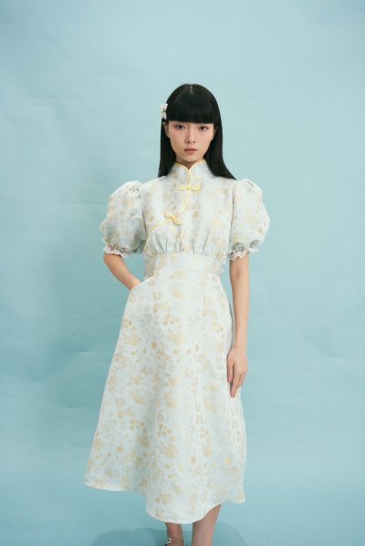 จัดส่ง 12มกรา JASMINE GOLDEN FISH DRESS (BLUE/MINT)