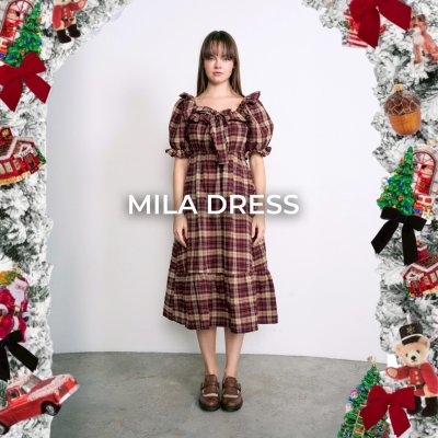 MILA DRESS (BURGANDY)