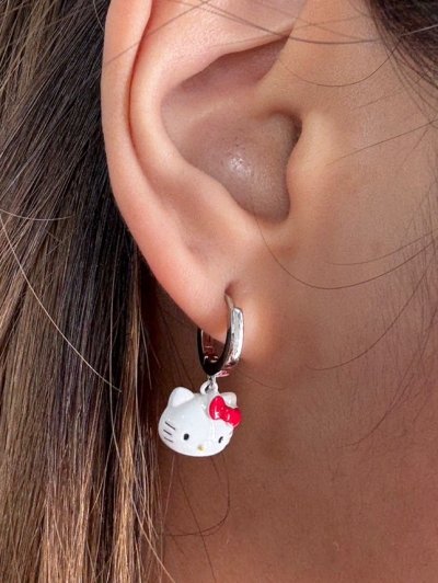 kitty hoop earring