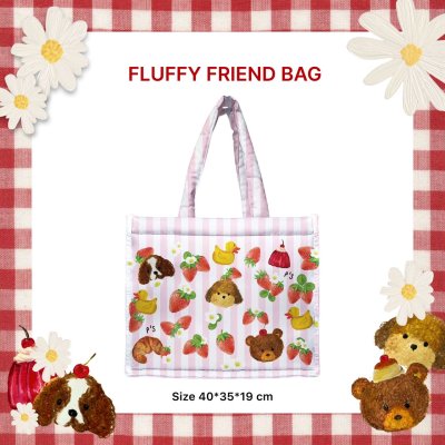 FLUFFY STRAWBERRY TOTE PINK