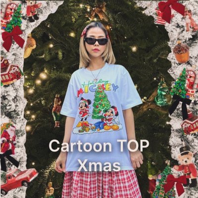 X'MAS CARTOON TEE สีขาว