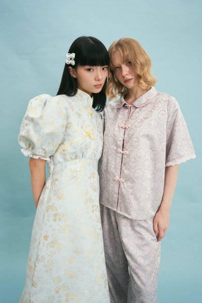 จัดส่ง 12มกรา JASMINE GOLDEN FISH DRESS (BLUE/MINT)