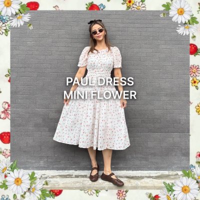 PAUL DRESS ( WHITE MINI FLOWER )