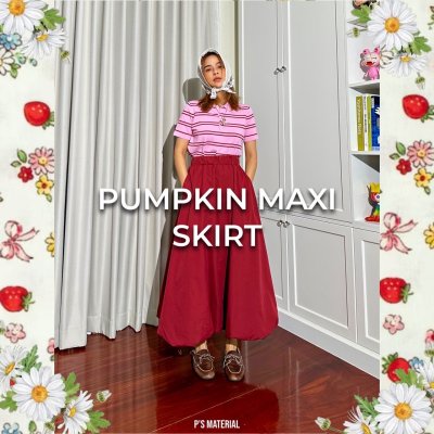 PUMPKIN MAXI SKIRT (red)