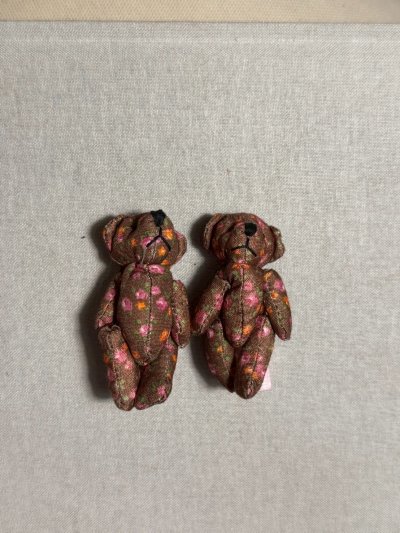FLORAL TEDDY HAIR CLIP SIZE S  (BROWN) 1 คู่