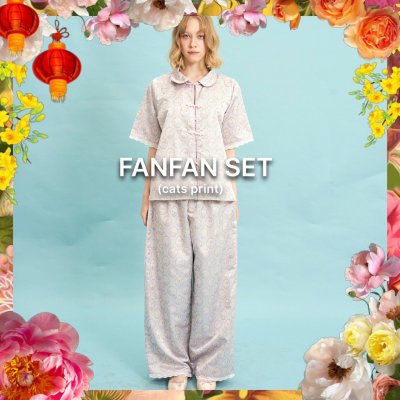 จัดส่ง 12 มกรา FANFAN SET ( CAT PURPLE)