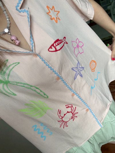 AMBER TOP (PINK/BLUE)