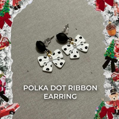 Ribbon dot earring