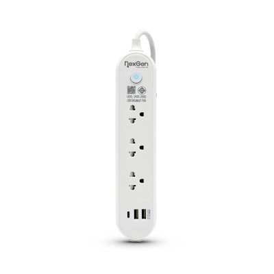 Nexgen ปลั๊กไฟ 1 สวิตช์ 3 ช่อง 2 USB 1 TYPE-C  รุ่น NG-131C สีขาว 5 เมตร