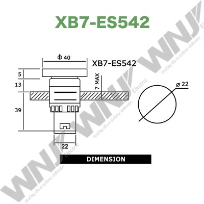 Mushroom Push Button รุ่น XB7-ES542