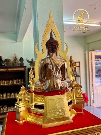 พระพุทธชินราช รุ่น มั่งมี ทวีสุข ปี2567 ขนาดหน้าตัก 9 นิ้ว บรอนซ์ พิ้งค์โกลด์