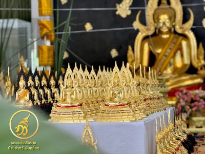 พระพทุธชินราช รุ่น เศรษฐีทวีศิลป์ ปี2568 ขนาดหน้าตัก 5.9 นิ้ว ชุบ 3 กษัตริย์