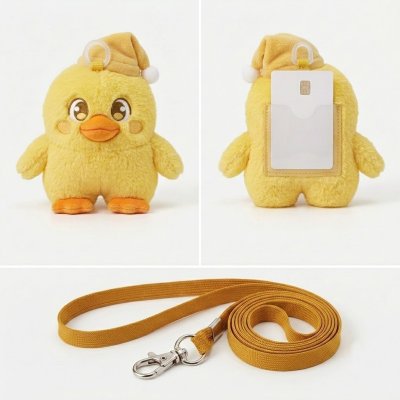 Character card holder with strap