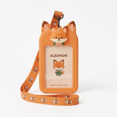 Character card holder with strap