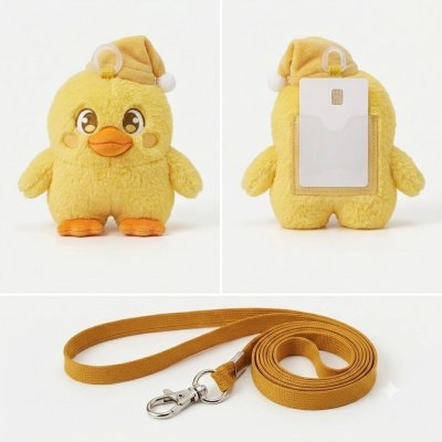 Character card holder with strap