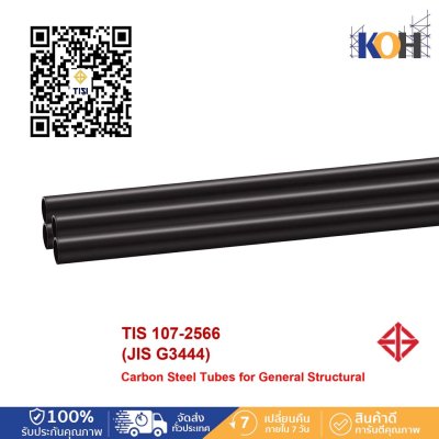 ท่อเหล็กกลมดำ Steel Pipe มอก/JIS 2"(OD60.5mm)x2.3mmx6m (19.83KG/PCS)