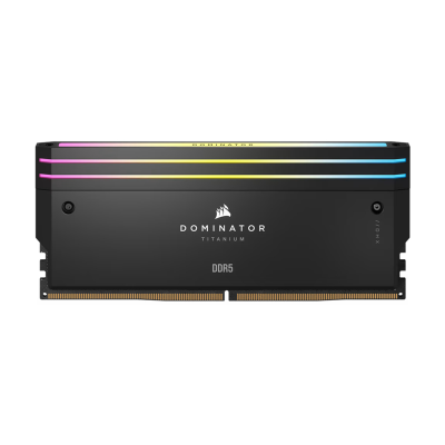 RAM (แรม) CORSAIR DOMINATOR TITANIUM RGB 64GB (32x2) DDR5 6400MHz BLACK (CMP64GX5M2B6400C32)