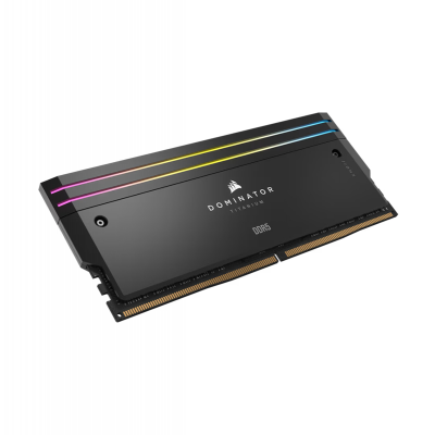 RAM (แรม) CORSAIR DOMINATOR TITANIUM RGB 64GB (32x2) DDR5 6400MHz BLACK (CMP64GX5M2B6400C32)