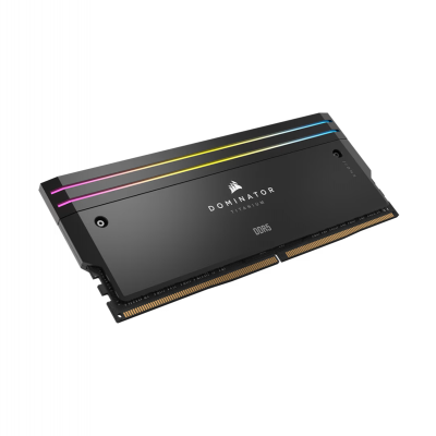 RAM (แรม) CORSAIR DOMINATOR TITANIUM RGB 32GB (16x2) DDR5 6400MHz BLACK (CMP32GX5M2B6400C32)
