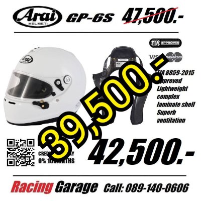 หมวกกันน็อค Arai GP6S + Hans Stand 21