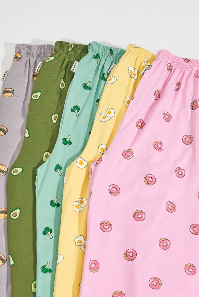 Toogtons ทุกตอนส์ กางเกงขายาว นุ่มเหมือนมาร์ชเมลโล่ ลายอาหาร กางเกงนอน กางเกงขายาวลำลอง ใส่สบาย