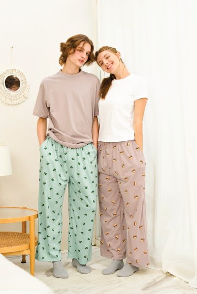 Toogtons ทุกตอนส์ กางเกงขายาว นุ่มเหมือนมาร์ชเมลโล่ ลายอาหาร กางเกงนอน กางเกงขายาวลำลอง ใส่สบาย