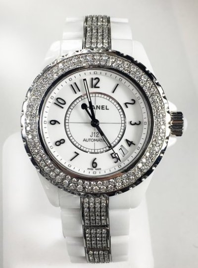 กรอบเพชร CHANEL J12 38mm เพชร 2 แถว