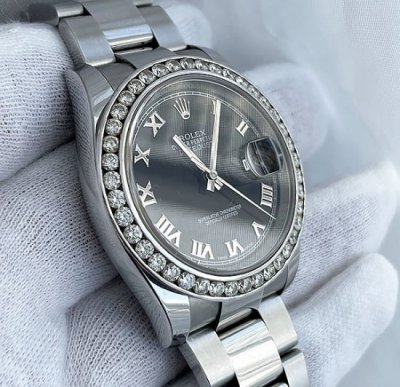 กรอบเพชร Rolex Datejust 18K White Gold