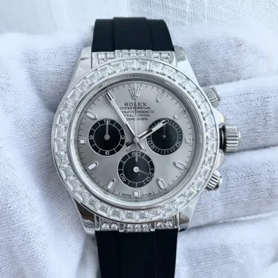 กรอบเพชร Rolex Daytona 18K Moissanite