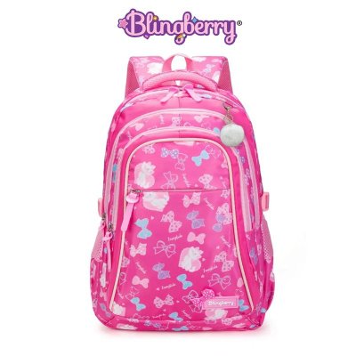 BLINGBERRY Tas Ransel ABG Korean Tas sekolah Karakter Kucing Tas Anak SD SMP WATERPROOF Original Tas Laptop Backpack  Anak Perempuan Kado Ultah Anak Perempuan
