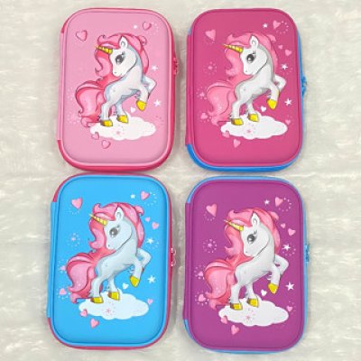 Tempat Pensil Unicorn 3D timbul Kotak Pensil Anak  Emboss 6D Karakter Kualitas Premium Kotak Pensil Unicorn