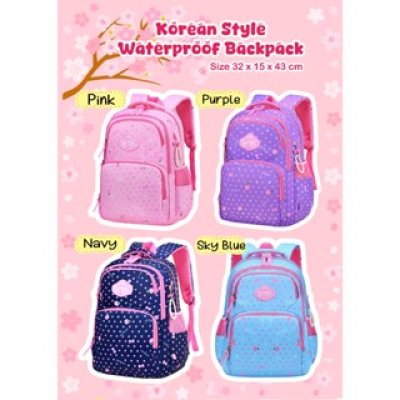 BLINGBERRY Ransel Sekolah Korea Backpack Tas Sekolah Anak Perempuan TK SD SMP Tas Original Blingberry Ransel Waterproof