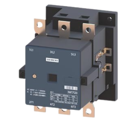 SINOVA 3MT7 Power Contactors, Size 5, 3ph 400Vac @55oC (120A),Ratings of three-phase motors at 50Hz and 400V (55kW)