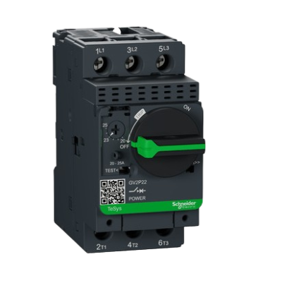 GV2-P22 Tele" Motor CB, setting 20-25 A
